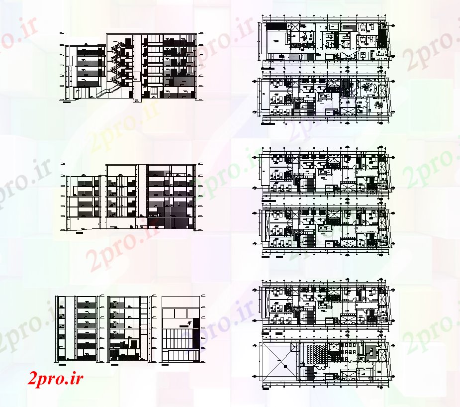 دانلود نقشه مسکونی  ، ویلایی ، آپارتمان  آپارتمان جزئیات   طرحی ساختار (کد81967)