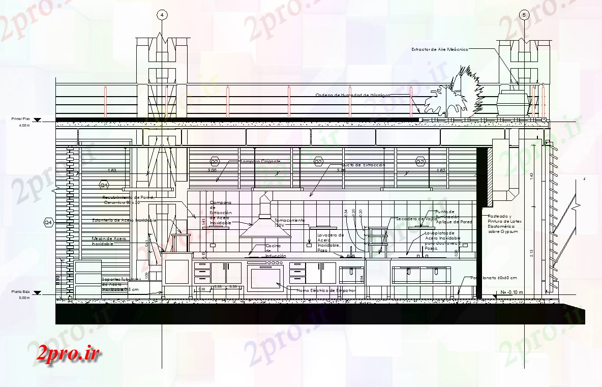 دانلود نقشه آشپزخانه آشپزخانه ساختار ساخت و ساز جزئیات  طرح (کد81969)