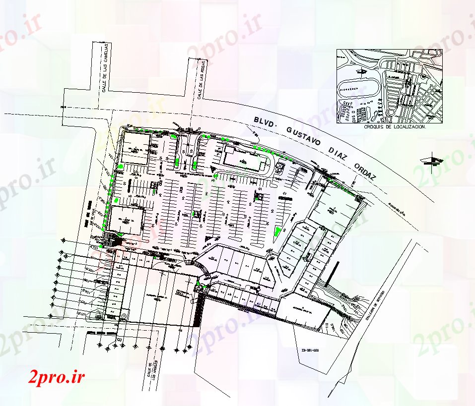 دانلود نقشه ساختمان اداری - تجاری - صنعتی مرکز ساختمان تجاری طرحی جزئیات 21 در 23 متر (کد81971)
