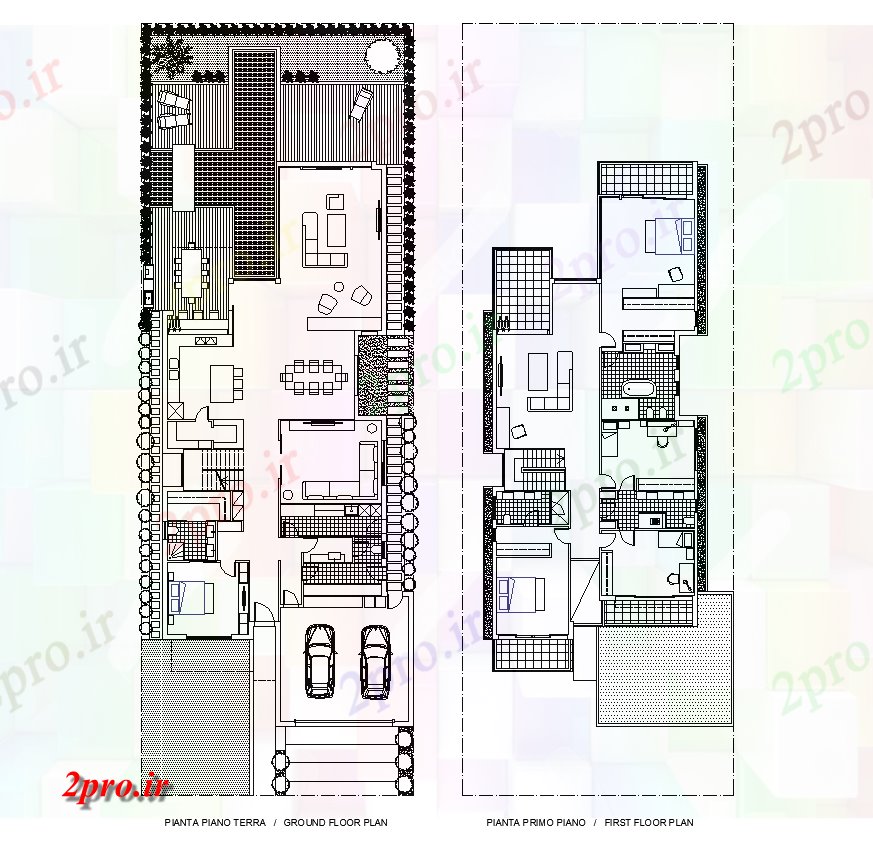 دانلود نقشه مسکونی ، ویلایی ، آپارتمان دو طبقه مسکن ساختمان اتوکد جزئیات 12 در 28 متر (کد82019)