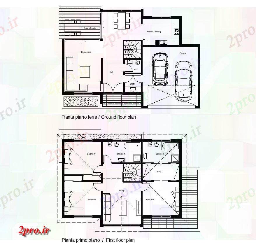 دانلود نقشه مسکونی ، ویلایی ، آپارتمان طرحی کار از خانه و ساختمان جزئیات چیدمان اتوکد 9 در 12 متر (کد82021)