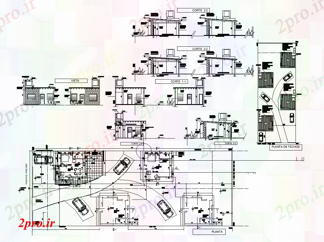 دانلود نقشه مسکونی  ، ویلایی ، آپارتمان  طرحی ساختمان جزئیات و بخش  دو بعدی   (کد82088)