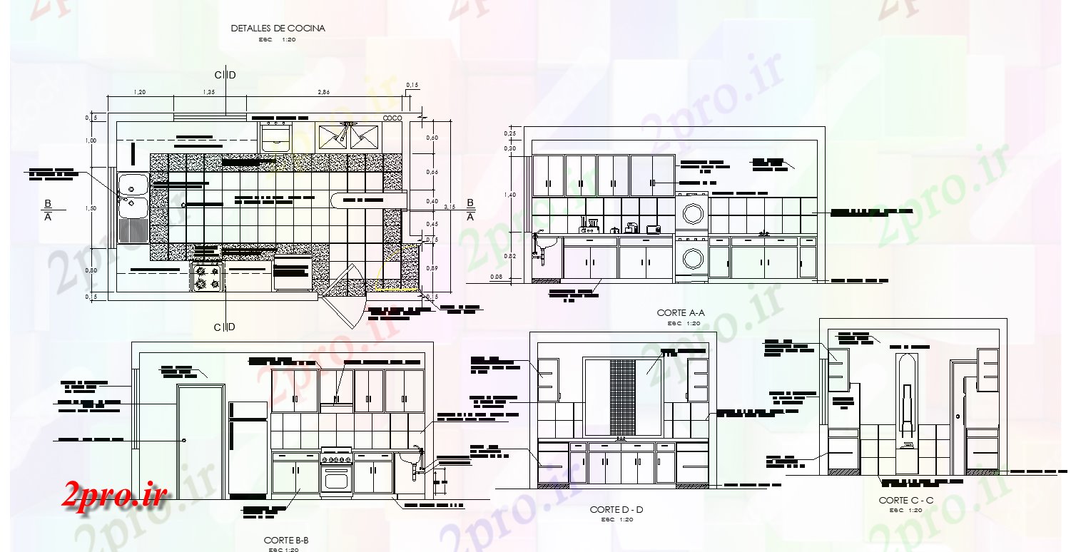 دانلود نقشه آشپزخانه آشپزخانه نما ساختمان  ساختار جزئیات و بخش  چیدمان اتوکد (کد82121)