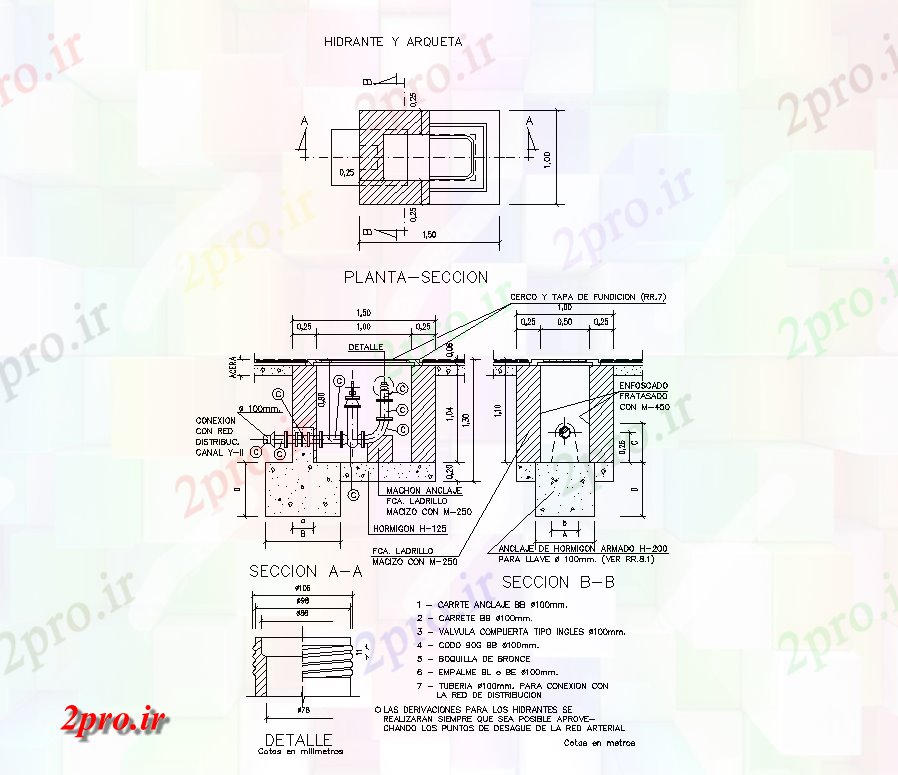 دانلود نقشه جزئیات ساختار نما جزئیات پمپ ها شیر آتش نشانی و بخش  دو بعدی  (کد82126)