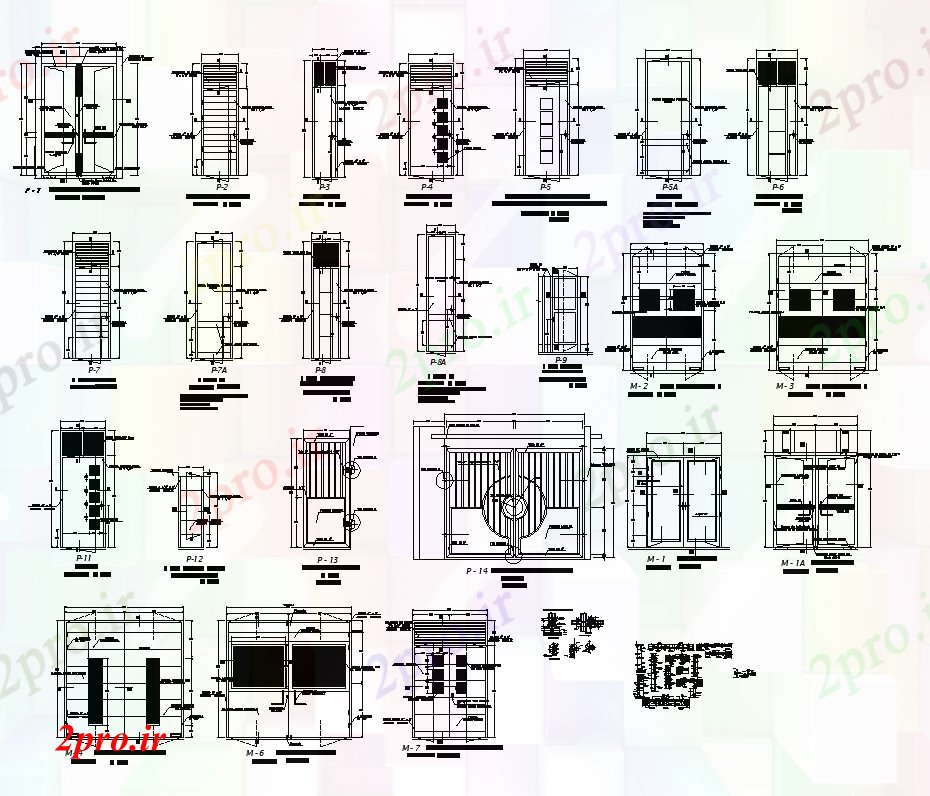 دانلود نقشه جزئیات ساخت و ساز مختلف ساختار ساختمانی نما جزئیات  دو بعدی   چیدمان (کد82142)