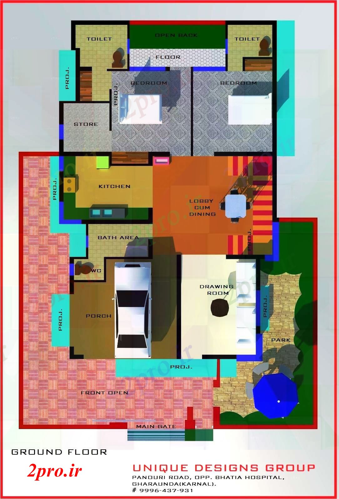 دانلود نقشه خانه مسکونی ، ویلاخانه مزرعه برنامه ریزی 11 در 16 متر (کد82153)