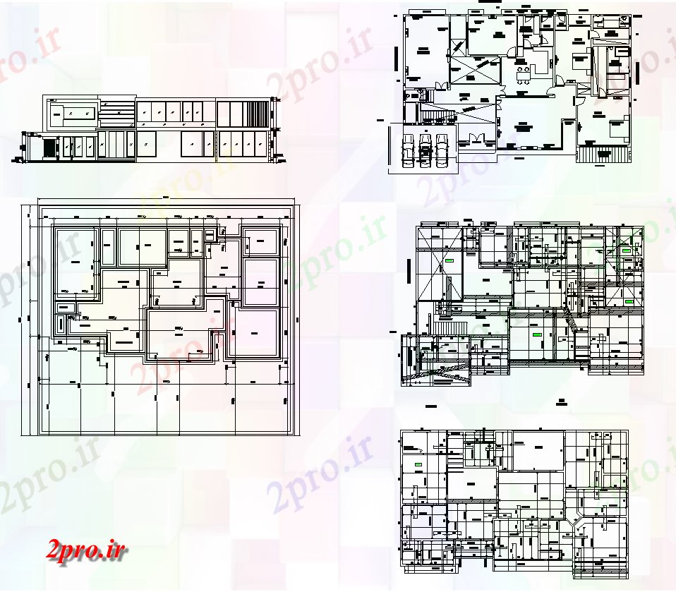 دانلود نقشه ساختمان اداری - تجاری - صنعتی دفتر ساختاری نما جزئیات ساخت و ساز و بخش دو بعدی چیدمان 17 در 26 متر (کد82173)