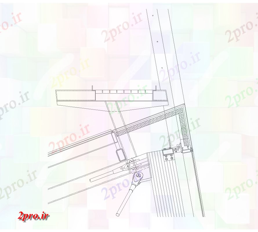 دانلود نقشه جزئیات ساختار شاتر فولاد بخش درب  دو بعدی   چیدمان (کد82185)