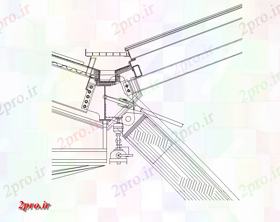 دانلود نقشه جزئیات ساختار بخش جزئیات ساختار سقف فولاد  دو بعدی   چیدمان اتوکد (کد82186)