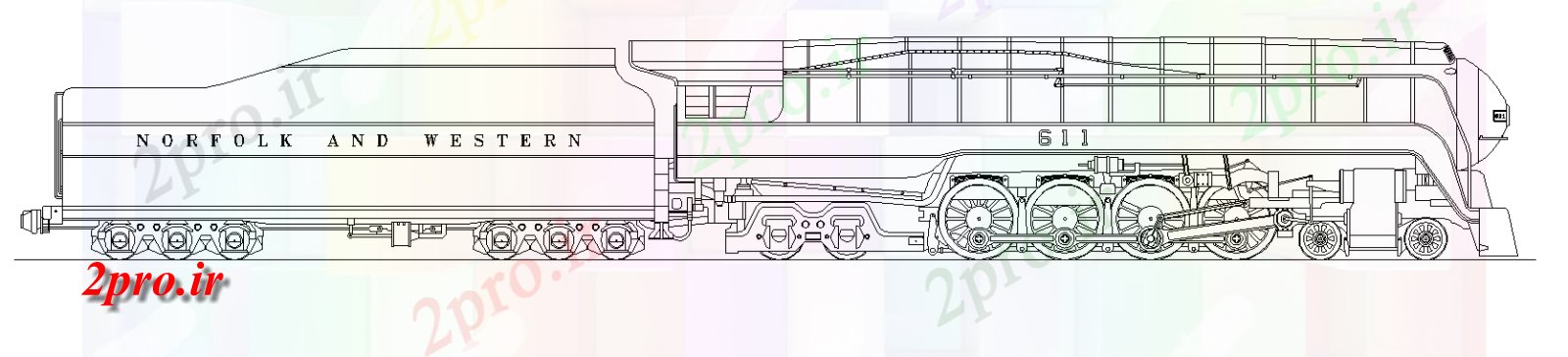 دانلود نقشه بلوک وسایل نقلیه ساختار موتور قطار نما جزئیات  دو بعدی   چیدمان (کد82230)