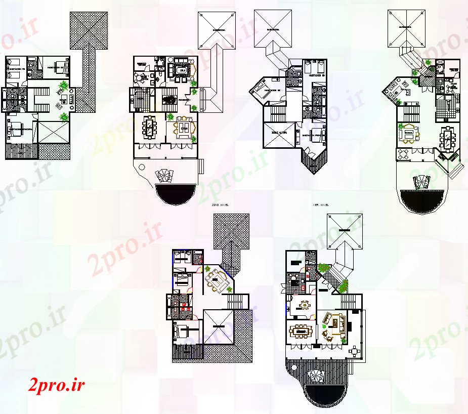 دانلود نقشه مسکونی  ، ویلایی ، آپارتمان  جزئیات آپارتمان   ساختمان  دو بعدی   چیدمان (کد82257)
