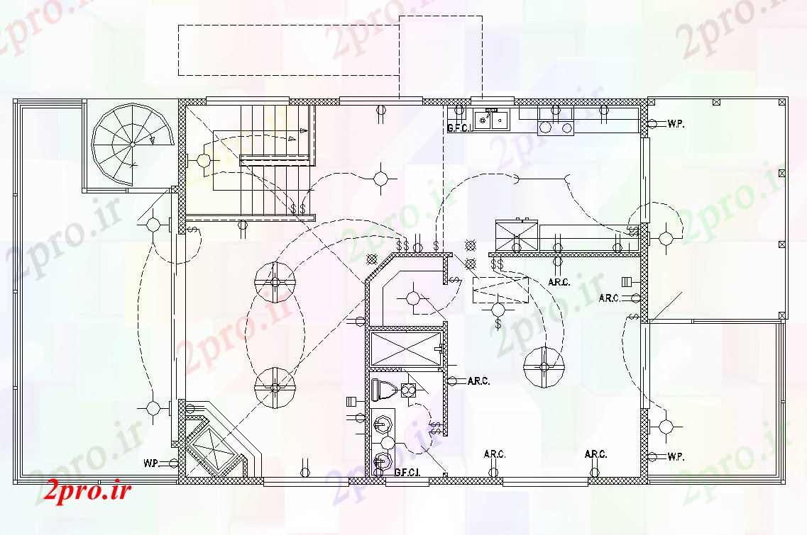 دانلود نقشه طراحی داخلی ساختمان برق نصب و راه اندازی سیم کشی طرحی جزئیات  دو بعدی   چیدمان (کد82272)