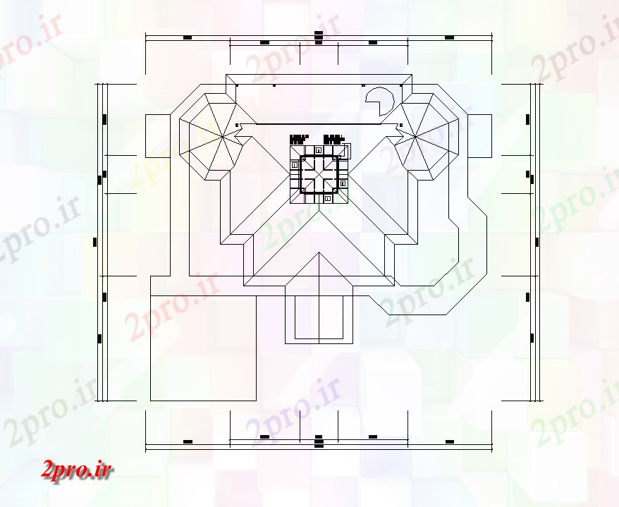 دانلود نقشه جزئیات ساختار طرحی سقف یک ساختمان جزئیات  دو بعدی   چیدمان اتوکد (کد82273)