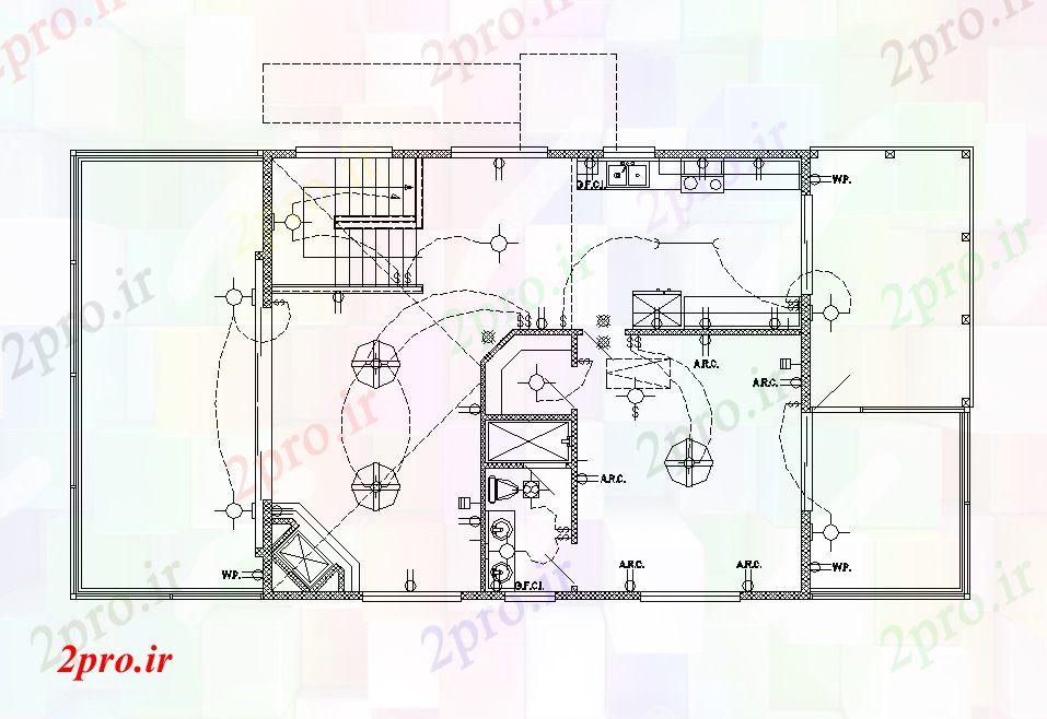 دانلود نقشه طراحی داخلی ساختمان نصب و راه اندازی الکتریکی  دو بعدی   چیدمان اتوکد (کد82274)