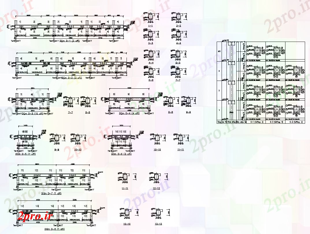 دانلود نقشه جزئیات تیر ستون و تیر اتصال ساختار  بخش جزئیات و نما  چیدمان (کد82280)