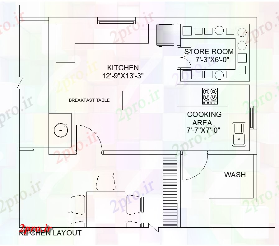 دانلود نقشه آشپزخانه ساختار آشپزخانه جزئیات طراحی  دو بعدی  (کد82284)