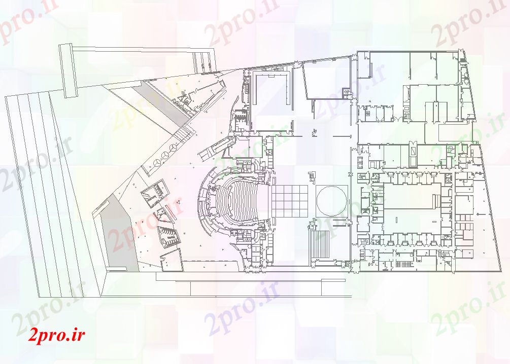 دانلود نقشه هایپر مارکت - مرکز خرید - فروشگاه دپارتمان طرحی جزئیات فروشگاه ساختمان دو بعدی چیدمان 56 در 85 متر (کد82294)
