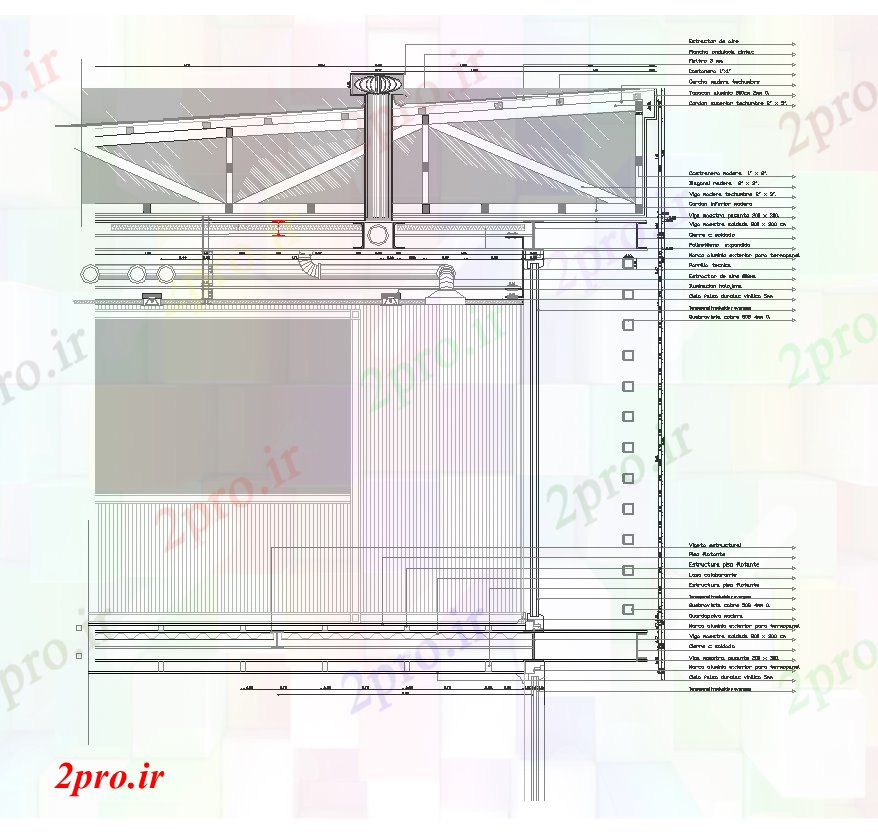 دانلود نقشه جزئیات ساختار ساختمان جزئیات سازه های فلزی بخش جزئیات  دو بعدی   چیدمان (کد82321)