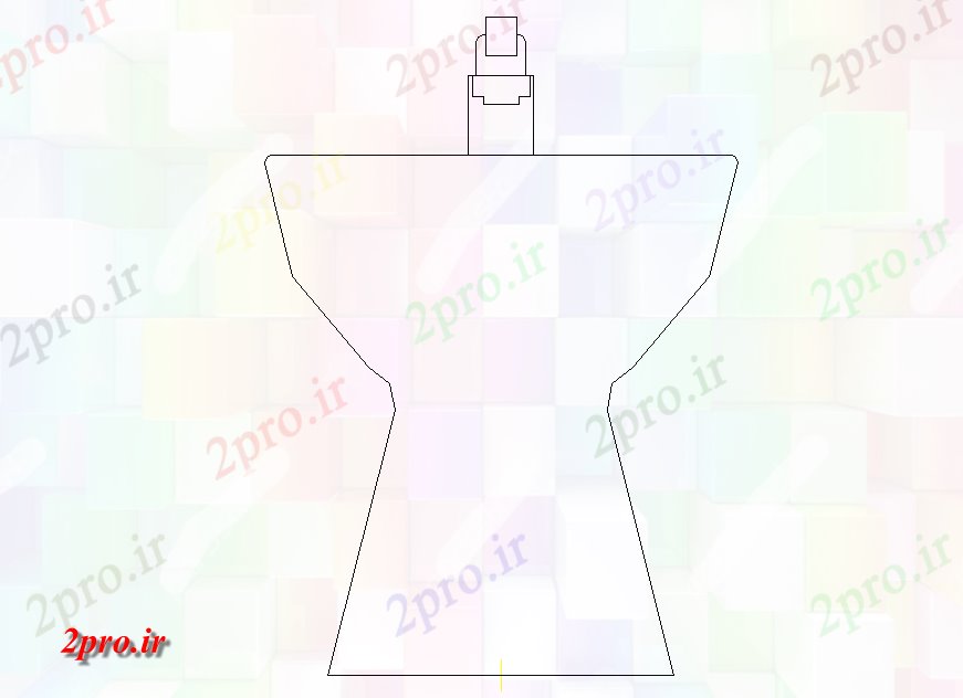 دانلود نقشه سرویس بهداشتی - دستشویی طراحی خط حوضه بهداشتی شستشو  بلوک (کد82388)