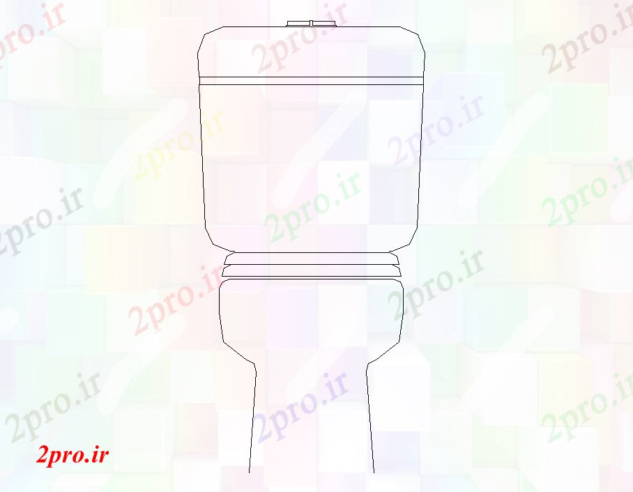 دانلود نقشه سرویس بهداشتی - دستشویی نما از جزئیات توالت بهداشتی طرحی  دو بعدی   (کد82392)