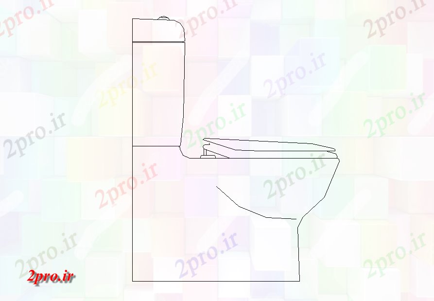 دانلود نقشه تجهیزات بهداشتی نشسته بهداشتی توالت نما جزئیات دو بعدی   (کد82393)