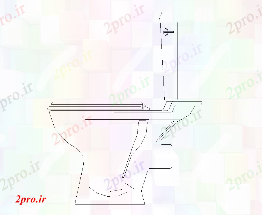دانلود نقشه سرویس بهداشتی - دستشویی جزئیات نما  دو بعدی  بهداشتی توالت  (کد82398)