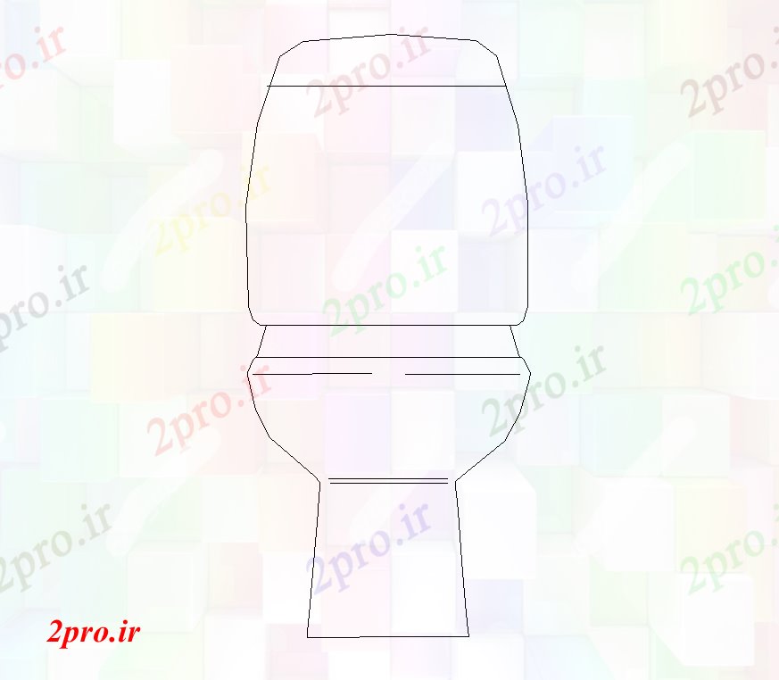 دانلود نقشه سرویس بهداشتی - دستشویی نما نشسته توالت طرحی  دو بعدی   (کد82400)