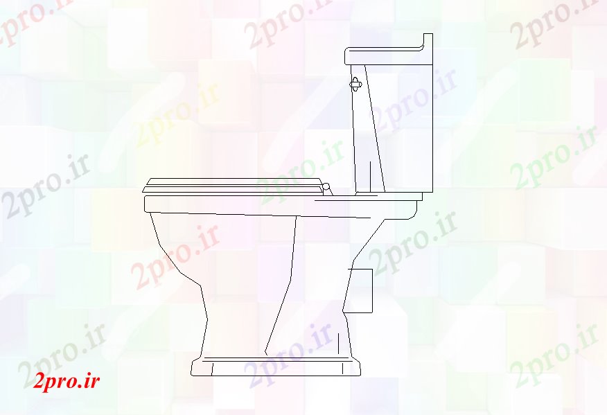 دانلود نقشه تجهیزات بهداشتی  نشسته توالت نما جزئیات طرحی  دو بعدی  بلوک  (کد82403)