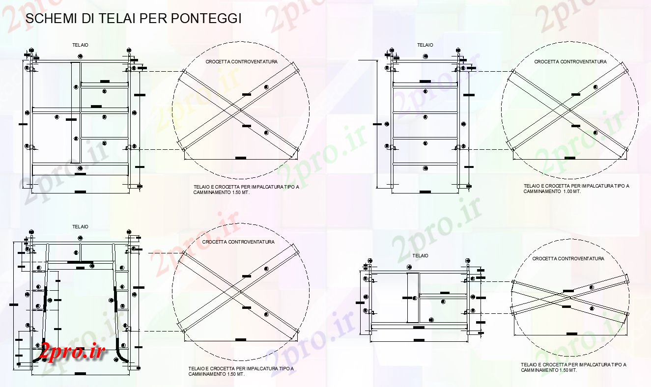 دانلود نقشه جزئیات ساختار داربست نما جزئیات ساختار و  طرحی مقطعی (کد82417)