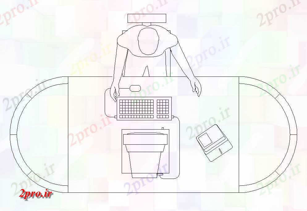 دانلود نقشه بلوک افراد کار  دو بعدی  طرحی  میز و مردم (کد82434)