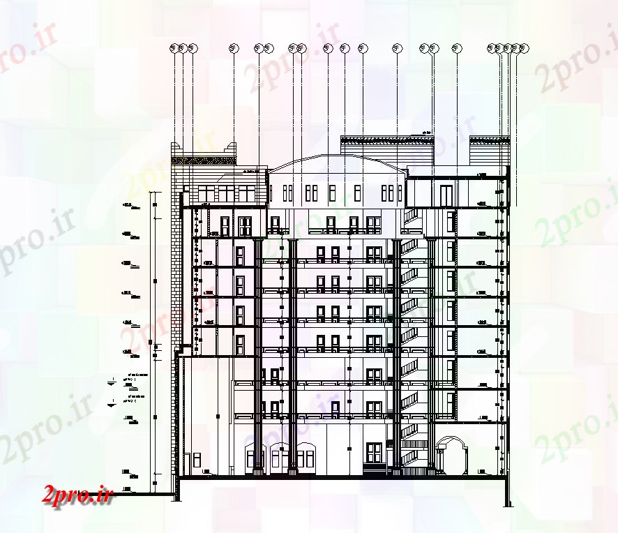 دانلود نقشه مسکونی  ، ویلایی ، آپارتمان  چند طبقه ساختمان جزئیات طرحی مقطعی  دو بعدی   چیدمان (کد82438)