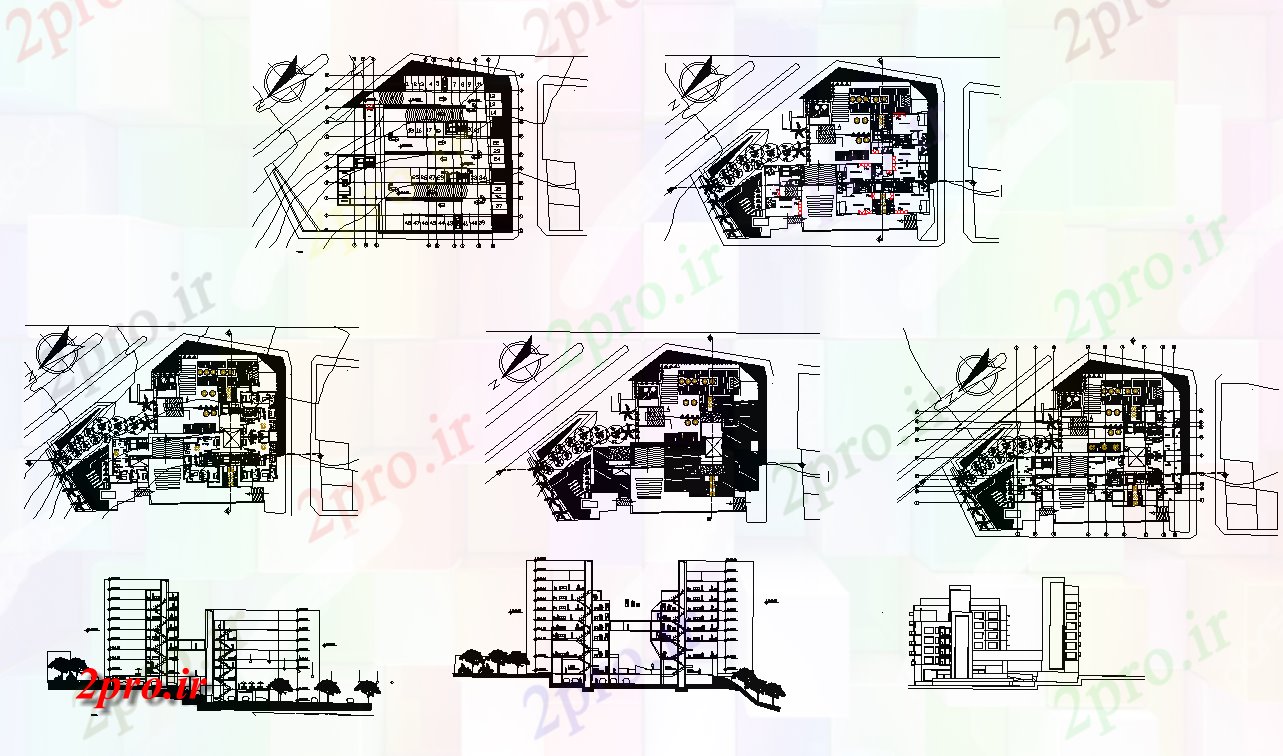 دانلود نقشه مسکونی  ، ویلایی ، آپارتمان  طرحی جزئیات ساختمان مسکونی و نما طرحی  (کد82467)