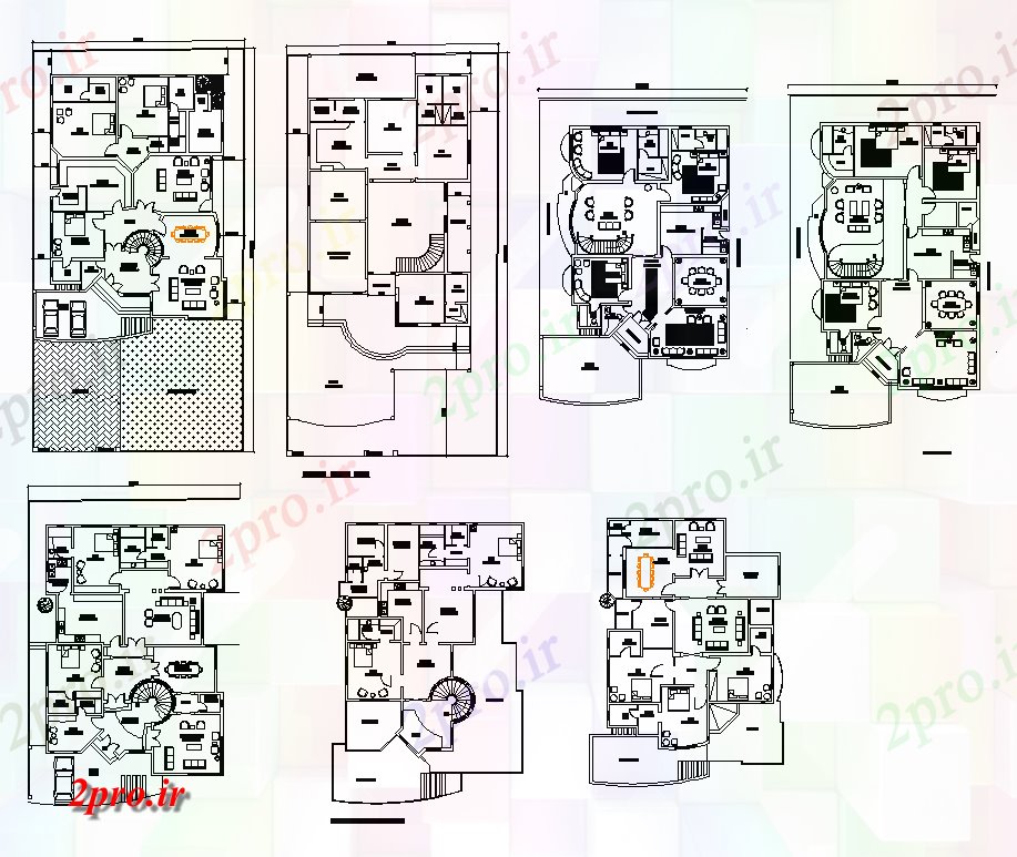 دانلود نقشه مسکونی ، ویلایی ، آپارتمان طرحی کار ساختمان مسکونی طرحی دو بعدی 55 در 92 متر (کد82477)