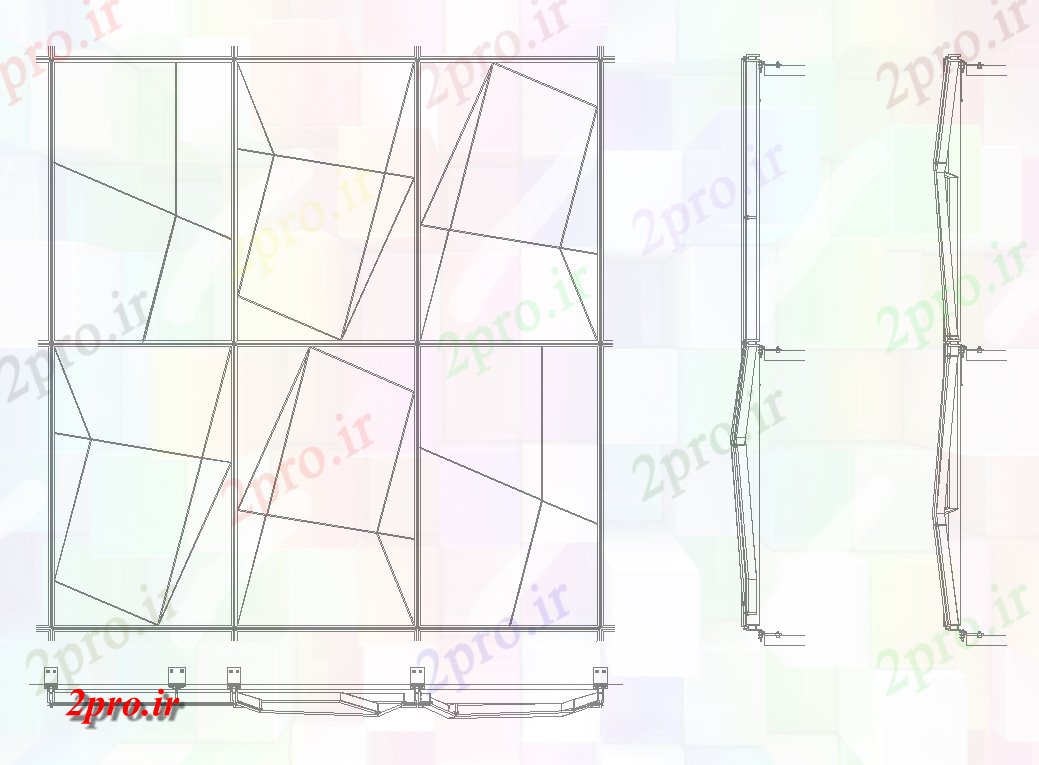 دانلود نقشه جزئیات ساختار سقف ساختار نما جزئیات  چیدمان  دو بعدی  اتوکد (کد82494)