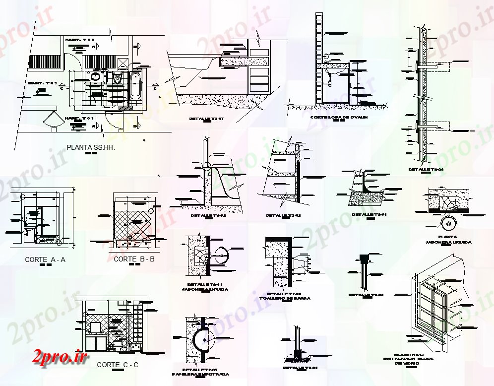 دانلود نقشه تجهیزات بهداشتی توالت بهداشتی و ساختار حمام  دو بعدی    (کد82503)