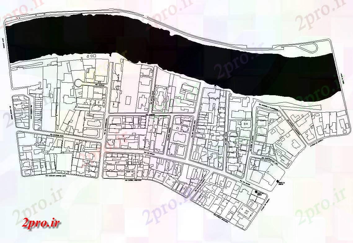 دانلود نقشه برنامه ریزی شهری ساخت و ساز و منطقه  جزئیات مسکونی بلوک چیدمان (کد82564)