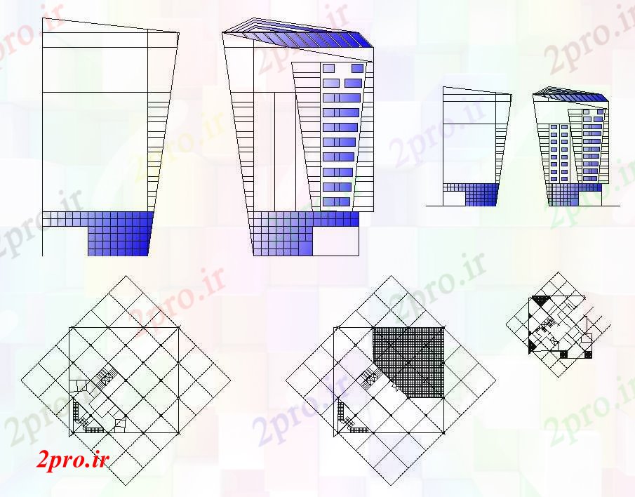 دانلود نقشه ساختمان مرتفعتعاونی سحر بالا ساختار ساختمان جزئیات   طرحی بلوک  (کد82579)