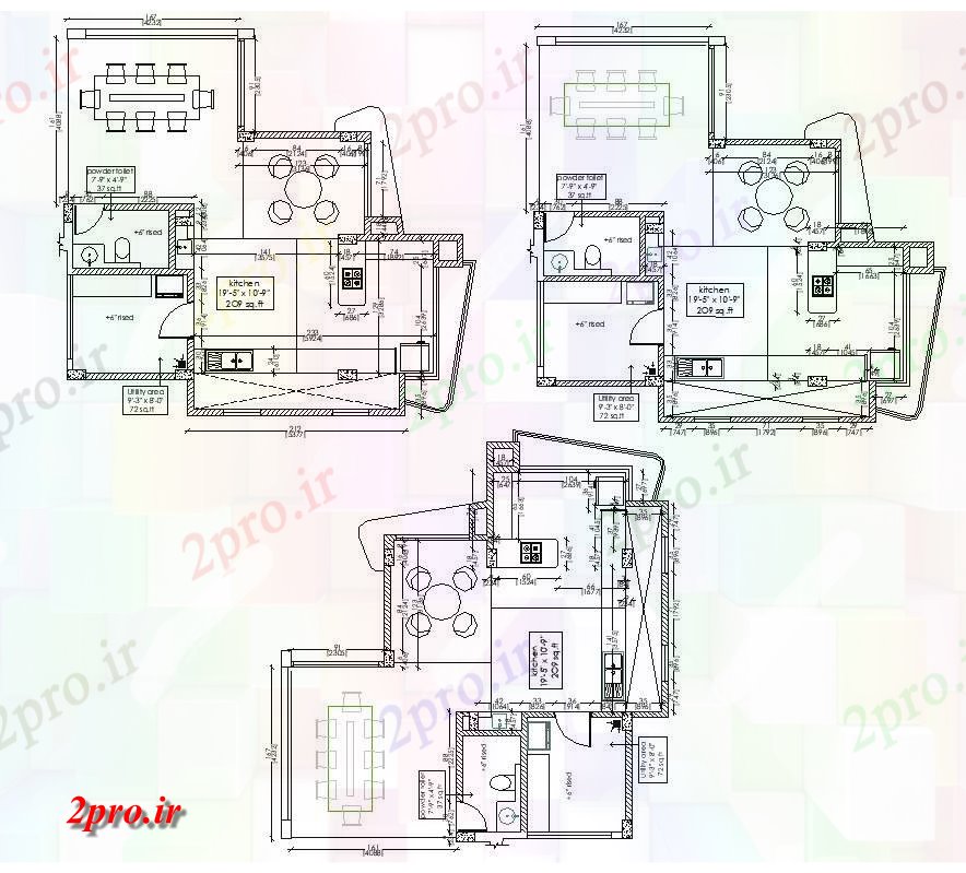 دانلود نقشه آشپزخانه ساختار آشپزخانه جزئیات طرحی بلوک  (کد82610)