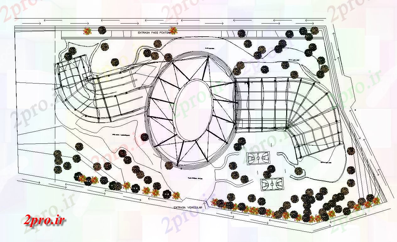 دانلود نقشه ورزشگاه ، سالن ورزش ، باشگاه طرحی جزئیات یک   طرحی بلوک دو بعدی  ساخت و ساز اتوکد (کد82647)