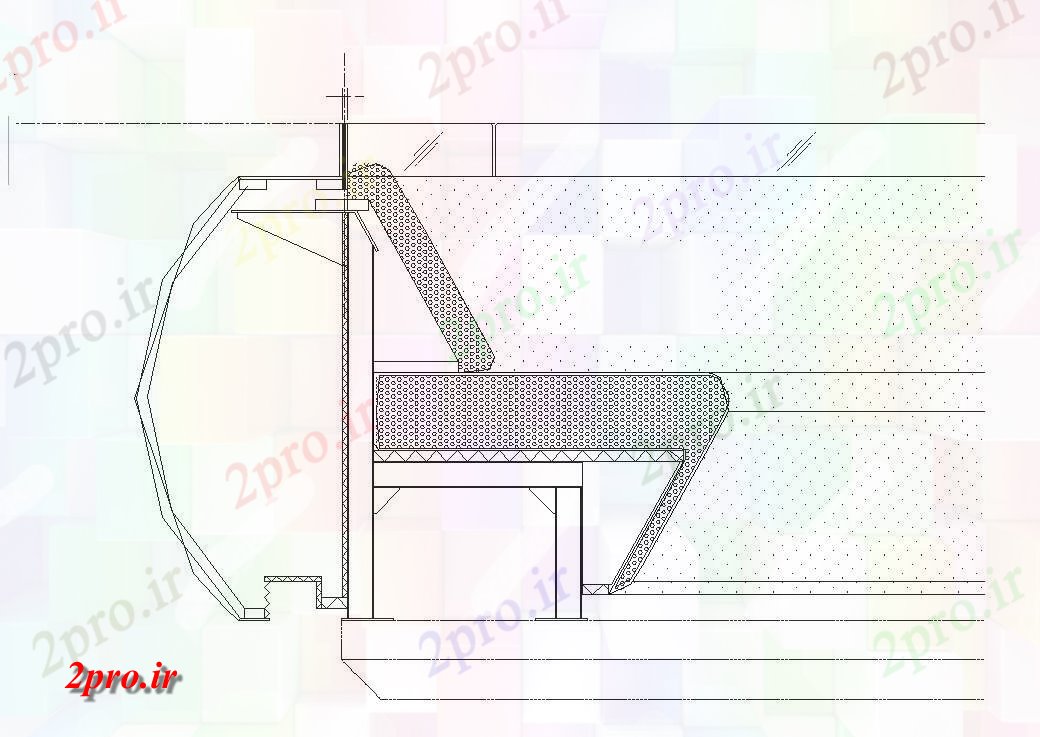 دانلود نقشه جزئیات ساخت و ساز جزئیات بخش از یک بلوک ساختار دو بعدی  ساخت و ساز   طرح (کد82664)