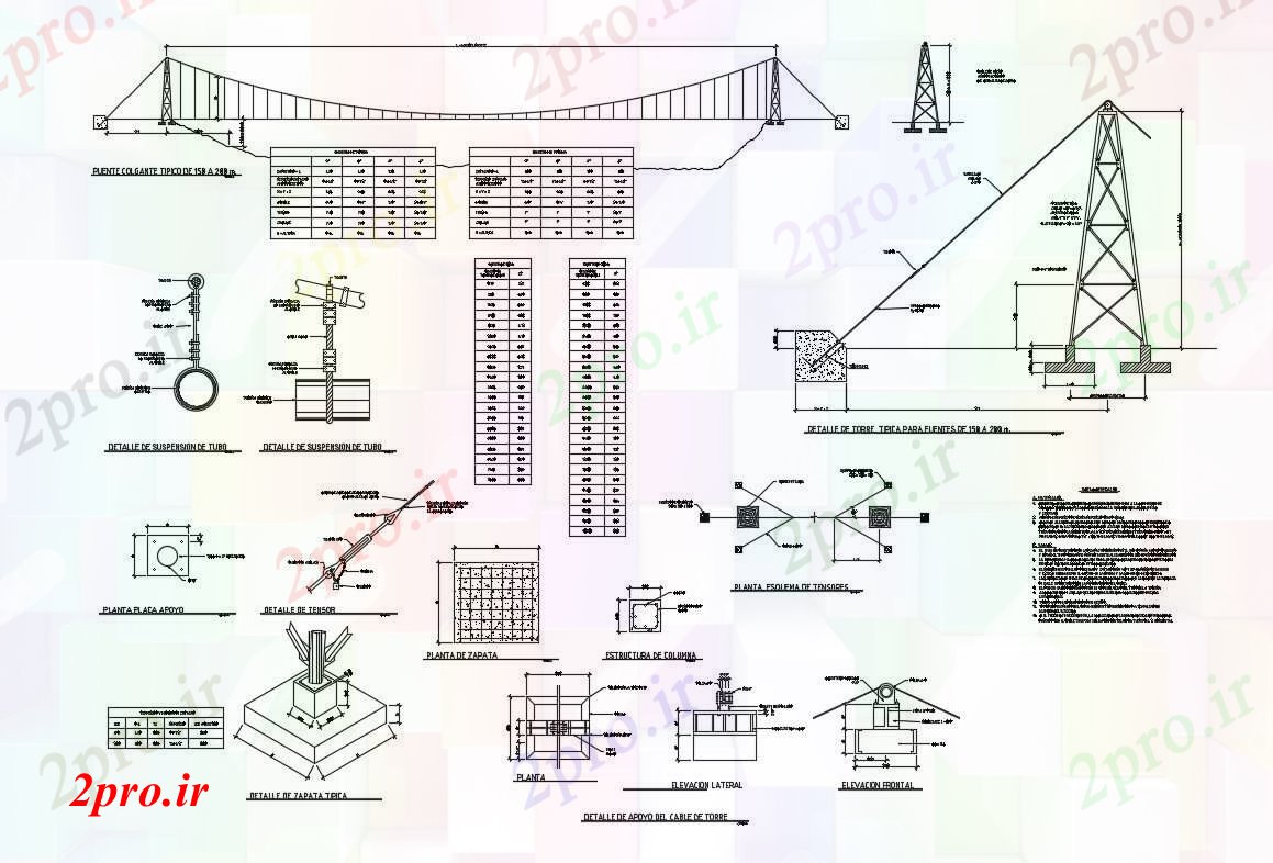 دانلود نقشه جاده و پل عبور هوا بخش نما پل و ساخت و ساز جزئیات (کد82690)