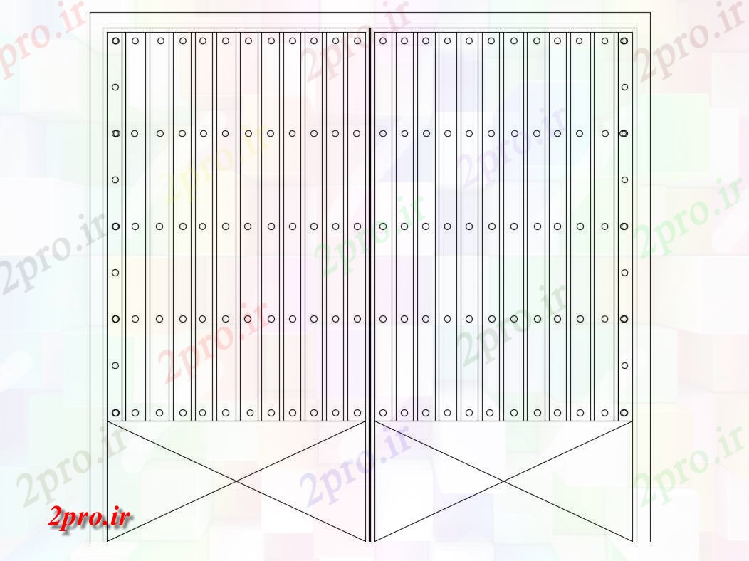 دانلود نقشه جزئیات طراحی در و پنجره  دروازه فلزی نما  جزئیات طراحی  (کد82737)