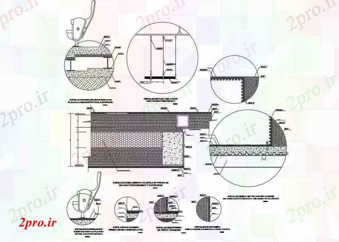 دانلود نقشه جزئیات ساخت و ساز جزئیات ساخت و ساز  سینما متعدد طراحی جزئیات  (کد82767)