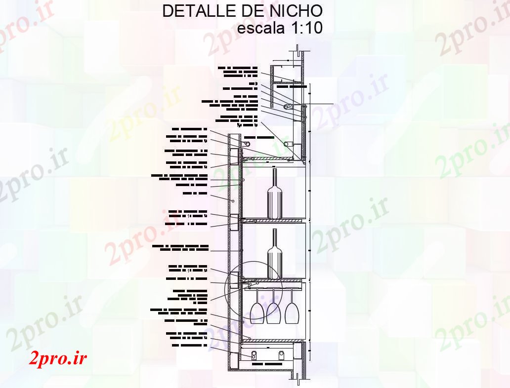 دانلود نقشه جزئیات ساختار فروشگاه نوار قطع  ساختار سازنده طراحی جزئیات  (کد82768)