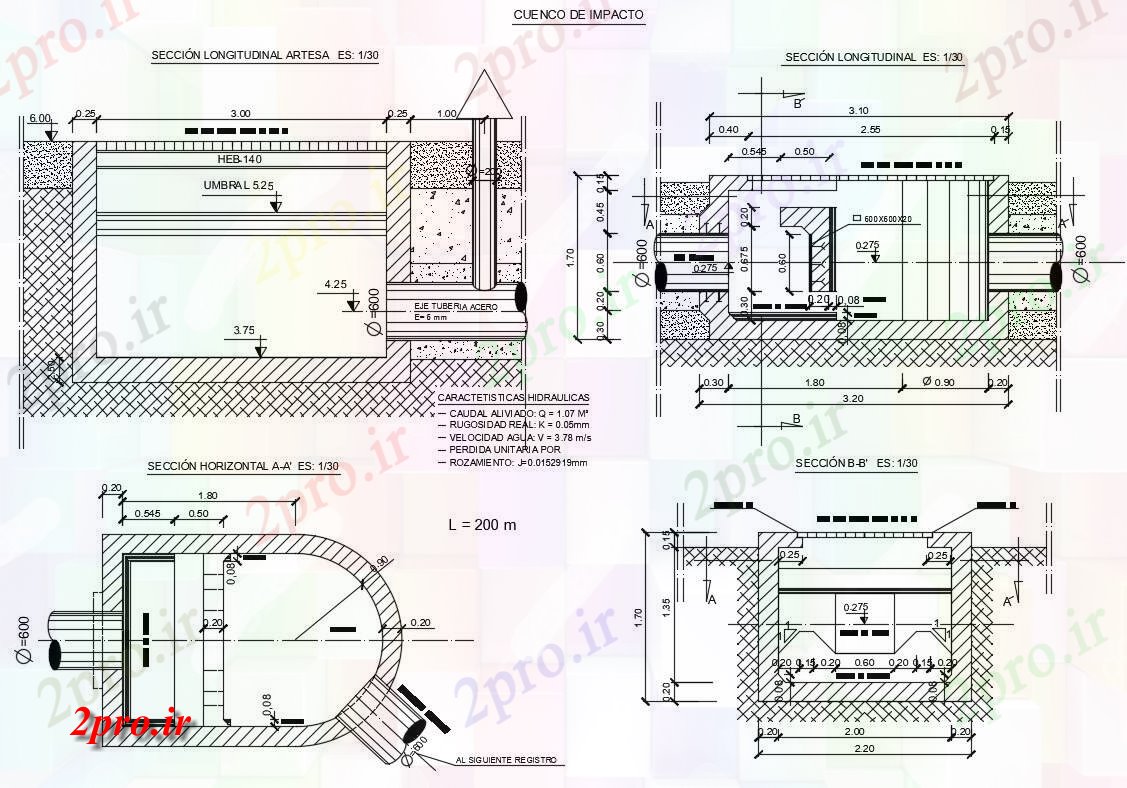 دانلود نقشه پلان مقطعی بخش کاسه ضربه و ساختار سازنده جزئیات طراحی   (کد82775)