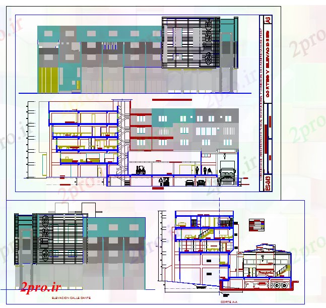دانلود نقشه ساختمان مرتفعطراحی ساختمان 27 در 45 متر (کد82779)