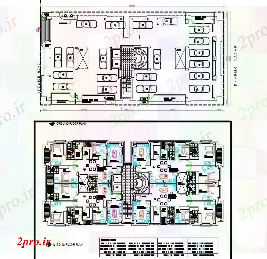 دانلود نقشه مسکونی  ، ویلایی ، آپارتمان  طرحی خانه آپارتمان   با پارکینگ  (کد82830)