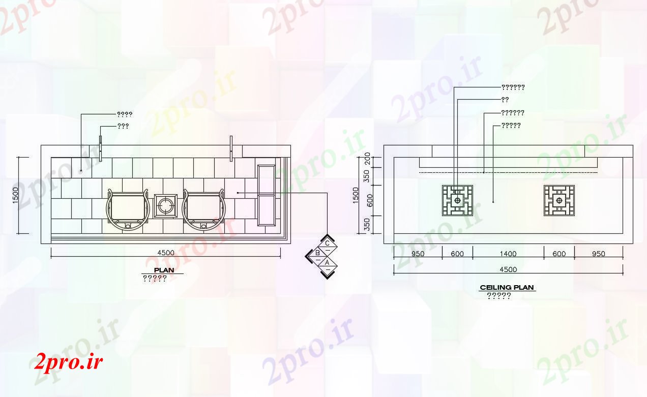 دانلود نقشه خانه مسکونی ، ویلاطرحی بالکن و طرحی سقف طرحی بالکن جزئیات 2 در 4 متر (کد82878)