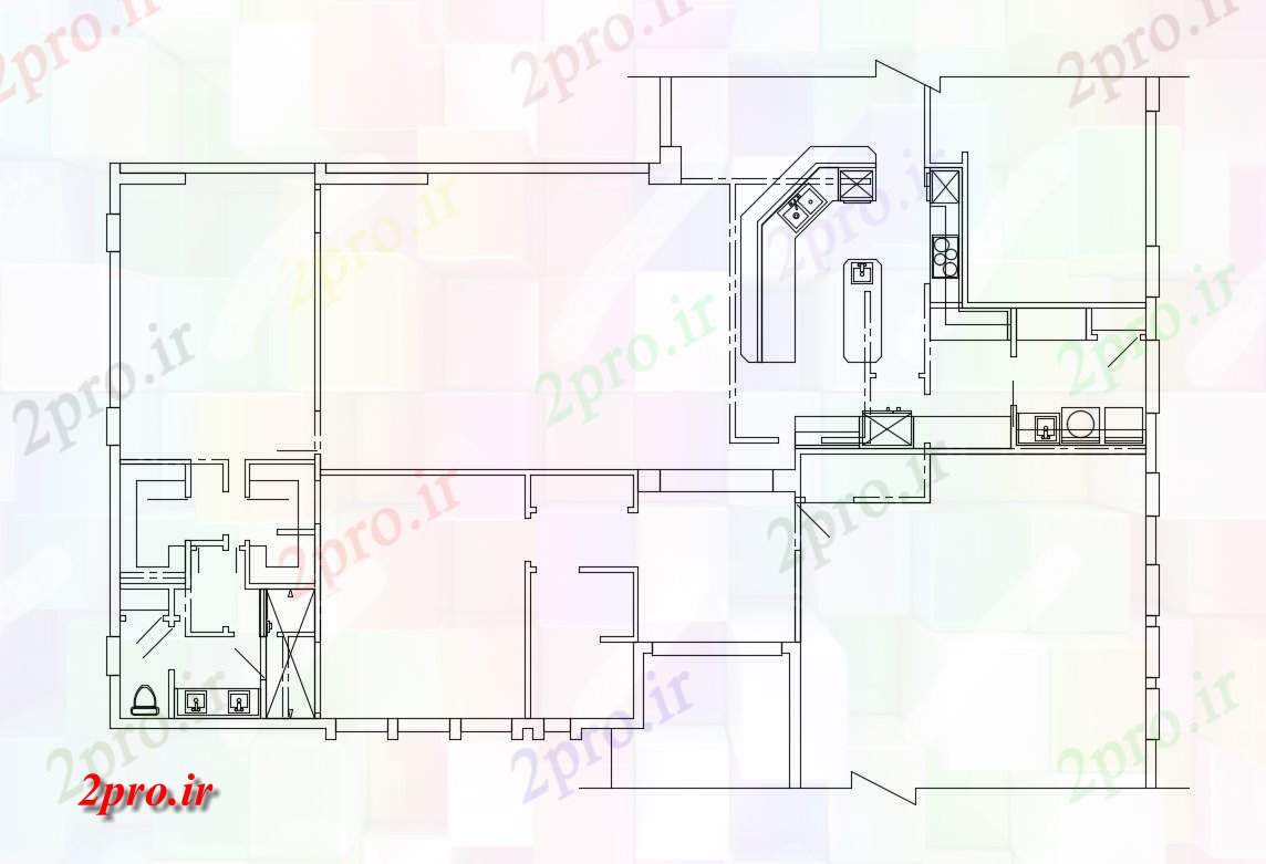 دانلود نقشه جزئیات ساختار طرحی اتصال با سرویس بهداشتی از یک خانواده خانه (کد82899)