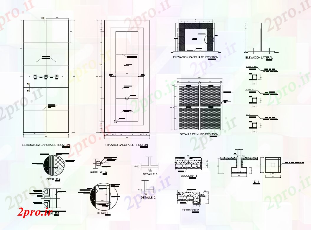 دانلود نقشه جزئیات ساخت و ساز سنگ فرش جلوی در  ساخت و ساز جزئیات (کد82941)